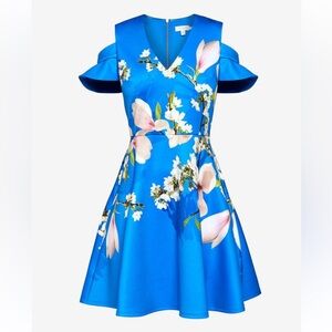 Ted Baker Ambre Harmony Cold Shoulder Dress size 2 ( runs big)